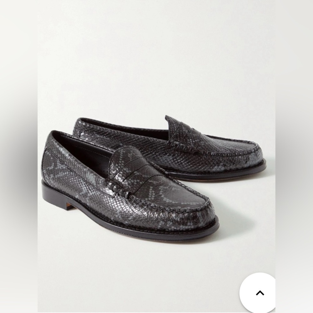 NIB G.H. Bass & Co.- Weejun Heritage Larson Snake-Effect Leather Loafers…